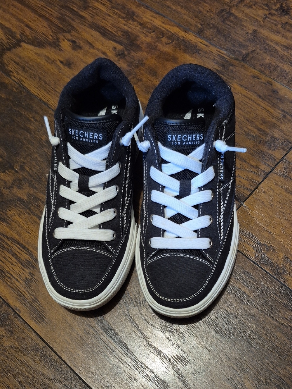 Skechers Kids Black and White Canvas Low-Top Sneakers